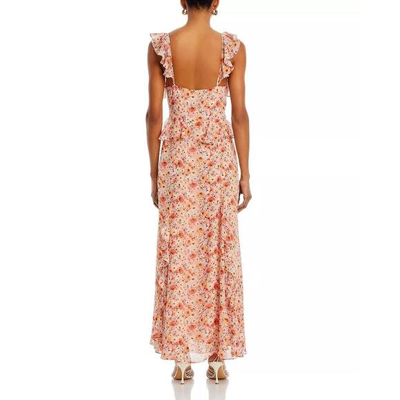 AQUA Floral Ruffle Trim Maxi Dress - NWT (New) - Picture 4 of 9
